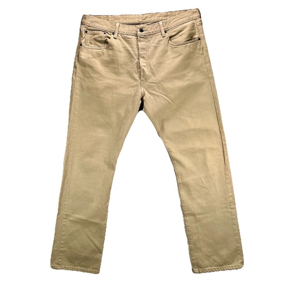 Levi's Jeans Mens 38x32 Tan 501 Original Fit Button Fly 100% Cotton Denim - Picture 1 of 15